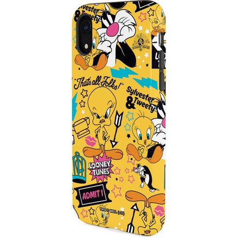 Looney Tunes Tweety and Sylvester Patches iPhone XR Pro Case
