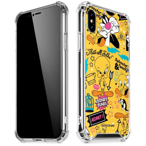 Looney Tunes Tweety and Sylvester Patches iPhone XS Max Clear Case