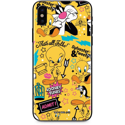 Looney Tunes Tweety and Sylvester Patches iPhone XS Max Skin