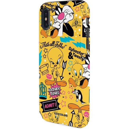 Looney Tunes Tweety and Sylvester Patches iPhone XS Pro Case
