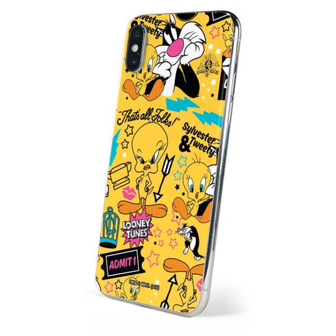 Looney Tunes Tweety and Sylvester Patches iPhone XS Skin