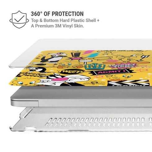 Looney Tunes Tweety and Sylvester Patches MacBook Air 13in M1 (2021) Case plus Skin