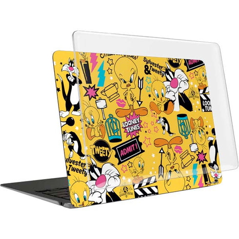 Looney Tunes Tweety and Sylvester Patches MacBook Air 15in (2023-2025) Case plus Skin