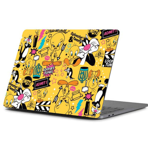 Looney Tunes Tweety and Sylvester Patches Apple MacBook Pro 13-inch Skin