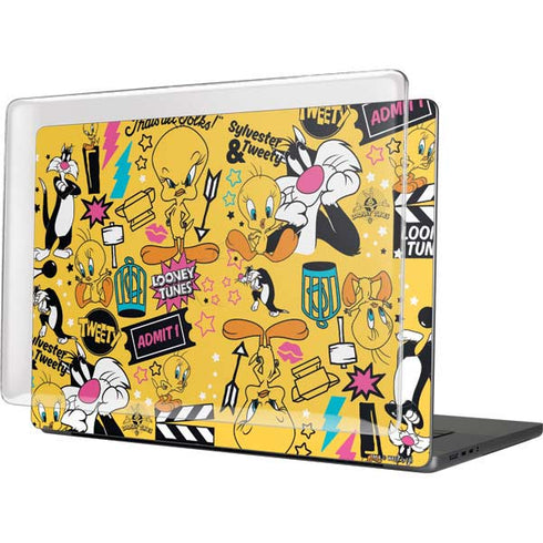 Looney Tunes Tweety and Sylvester Patches MacBook Pro 16in (2021-25) Case plus Skin