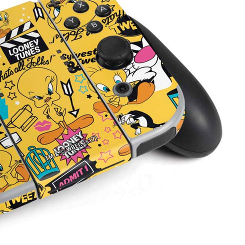 Looney Tunes Tweety and Sylvester Patches Nintendo Switch OLED (2021) Skin