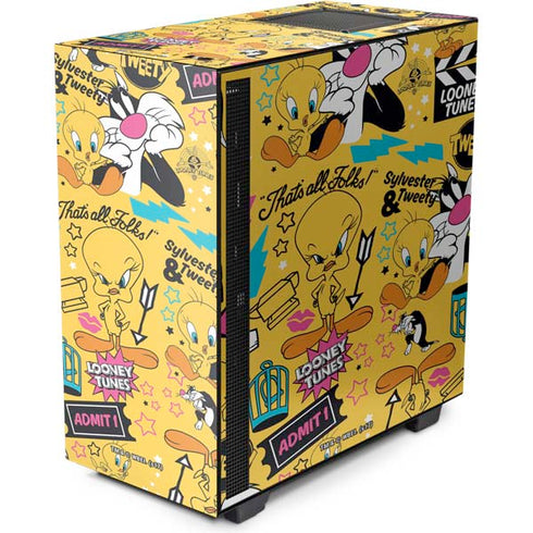 Looney Tunes Tweety and Sylvester Patches NZXT H510 Compact ATX Mid-Tower Case Skin