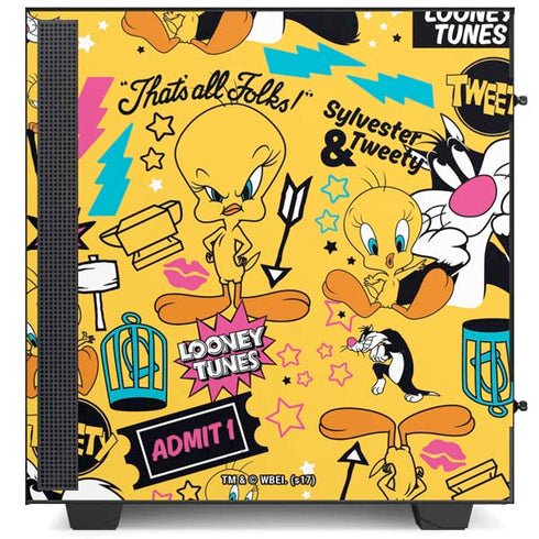 Looney Tunes Tweety and Sylvester Patches NZXT H510 Compact ATX Mid-Tower Case Skin