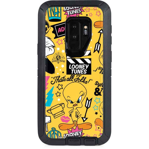 Looney Tunes Tweety and Sylvester Patches Otterbox Defender Galaxy Skin