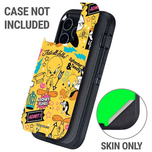 Looney Tunes Tweety and Sylvester Patches Otterbox Defender iPhone Skin