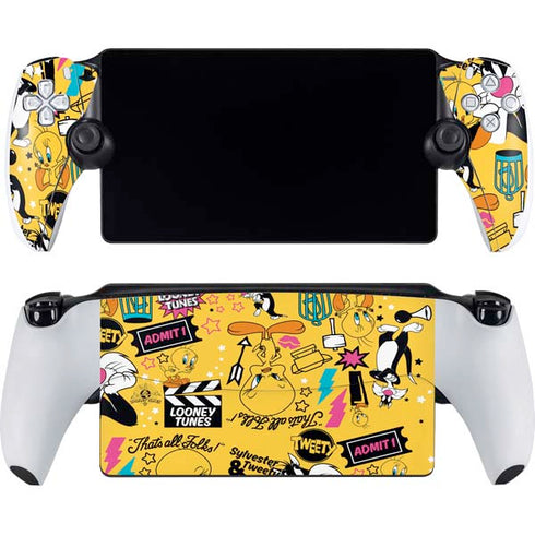 Looney Tunes Tweety and Sylvester Patches PlayStation Portal Remote Player Skin