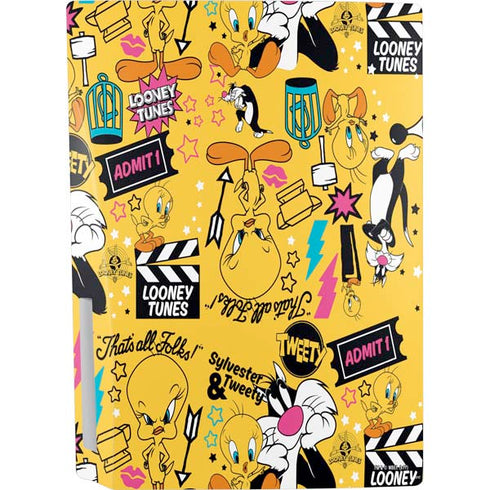 Looney Tunes Tweety and Sylvester Patches PS5 Console Skin