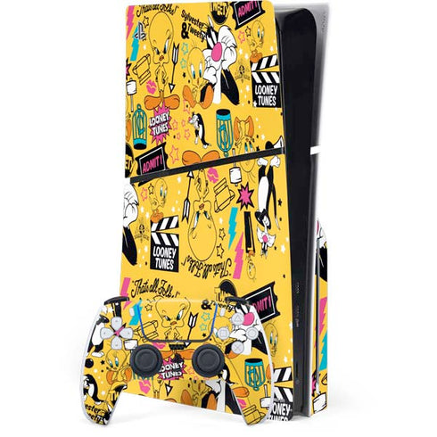 Looney Tunes Tweety and Sylvester Patches PS5 Slim Disk Bundle Skin
