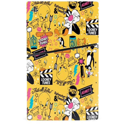 Looney Tunes Tweety and Sylvester Patches PS5 Slim Digital Edition Bundle Skin