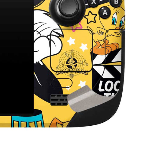 Looney Tunes Tweety and Sylvester Patches Steam Deck Handheld Gaming Computer Skin