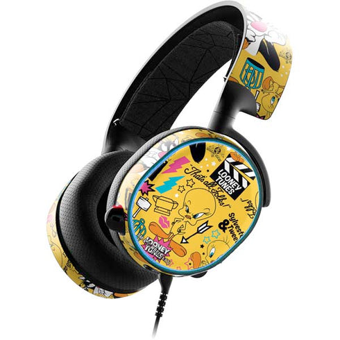 Looney Tunes Tweety and Sylvester Patches SteelSeries Arctis 3 Skin