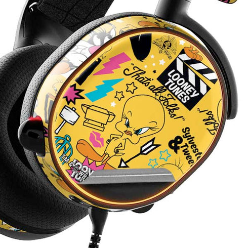 Looney Tunes Tweety and Sylvester Patches SteelSeries Arctis 3 Skin