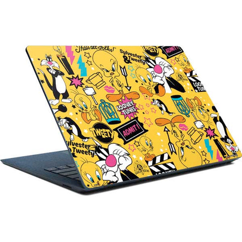 Looney Tunes Tweety and Sylvester Patches Surface Laptop Skin
