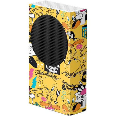 Looney Tunes Tweety and Sylvester Patches Xbox Series S Console Skin