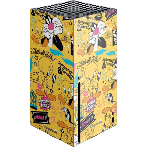 Looney Tunes Tweety and Sylvester Patches Xbox Series X Console Skin