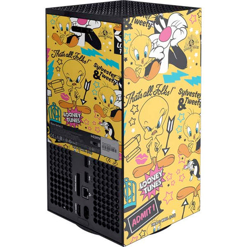 Looney Tunes Tweety and Sylvester Patches Xbox Series X Console Skin