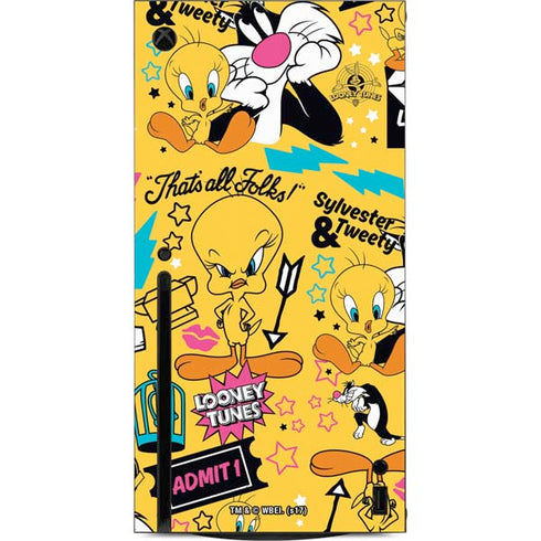 Looney Tunes Tweety and Sylvester Patches Xbox Series X Console Skin