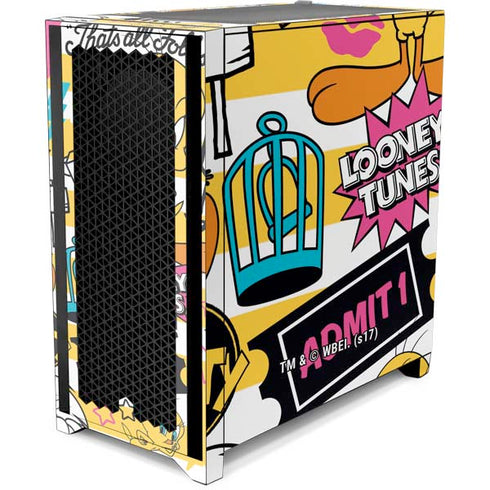 Looney Tunes Tweety and Sylvester Striped Patches Corsair 4000D Tempered Glass Mid-Tower ATX Case Skin