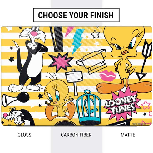 Looney Tunes Tweety and Sylvester Striped Patches Dell Vostro Skin