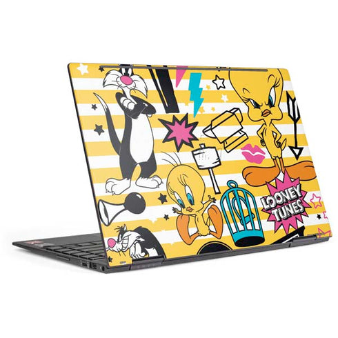 Looney Tunes Tweety and Sylvester Striped Patches HP Envy Skin