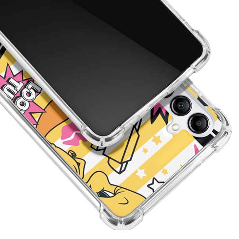 Looney Tunes Tweety and Sylvester Striped Patches Galaxy A14 5G Clear Case