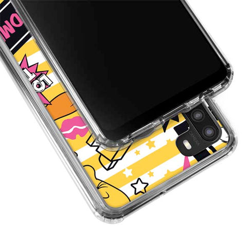 Looney Tunes Tweety and Sylvester Striped Patches Galaxy A21 Clear Case