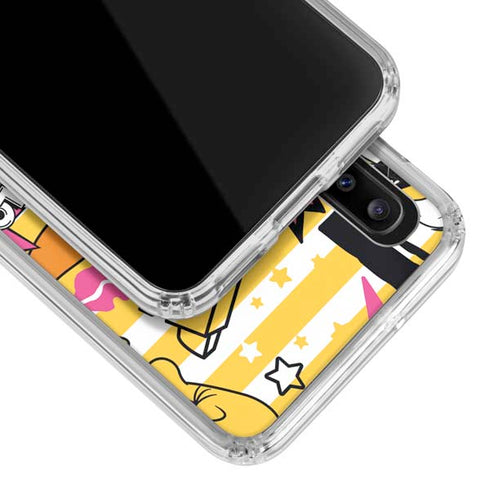 Looney Tunes Tweety and Sylvester Striped Patches Galaxy A30 Clear Case