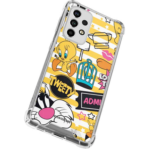 Looney Tunes Tweety and Sylvester Striped Patches Galaxy A53 5G Clear Case