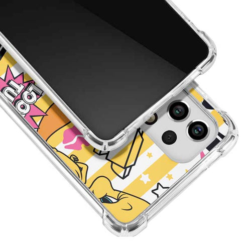 Looney Tunes Tweety and Sylvester Striped Patches Galaxy A53 5G Clear Case