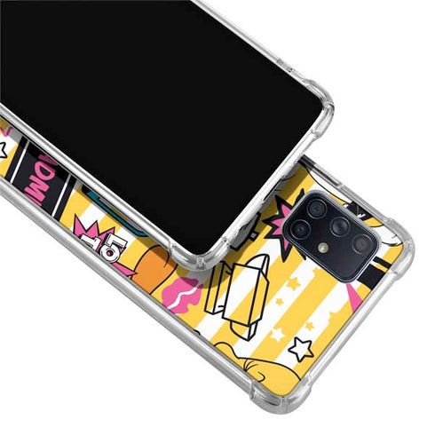Looney Tunes Tweety and Sylvester Striped Patches Galaxy A71 5G Clear Case
