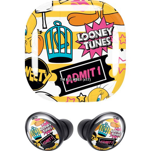 Looney Tunes Tweety and Sylvester Striped Patches Galaxy Buds Pro Skin