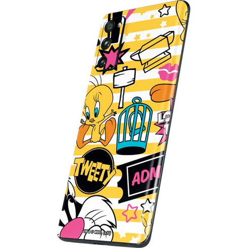 Looney Tunes Tweety and Sylvester Striped Patches Galaxy S20 Fan Edition Skin