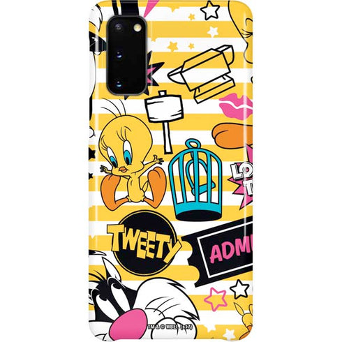 Looney Tunes Tweety and Sylvester Striped Patches Galaxy S20 Lite Case