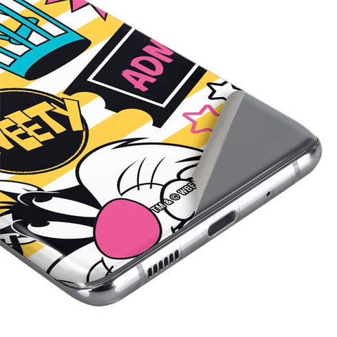 Looney Tunes Tweety and Sylvester Striped Patches Galaxy S20 Skin