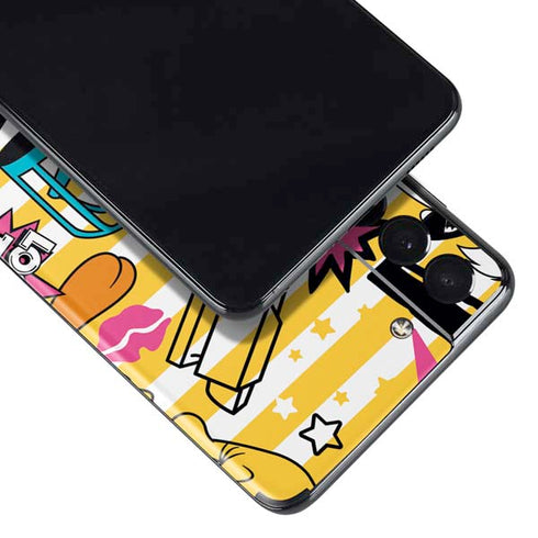 Looney Tunes Tweety and Sylvester Striped Patches Galaxy S21 Plus 5G Skin