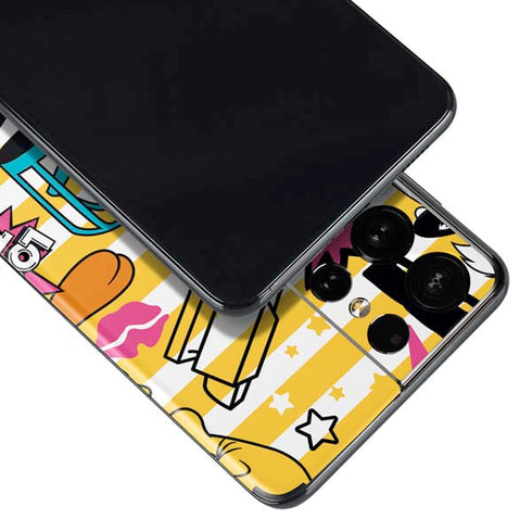 Looney Tunes Tweety and Sylvester Striped Patches Galaxy S21 Ultra 5G Skin