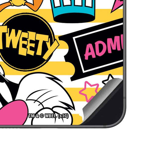 Looney Tunes Tweety and Sylvester Striped Patches Galaxy S23 FE Skin