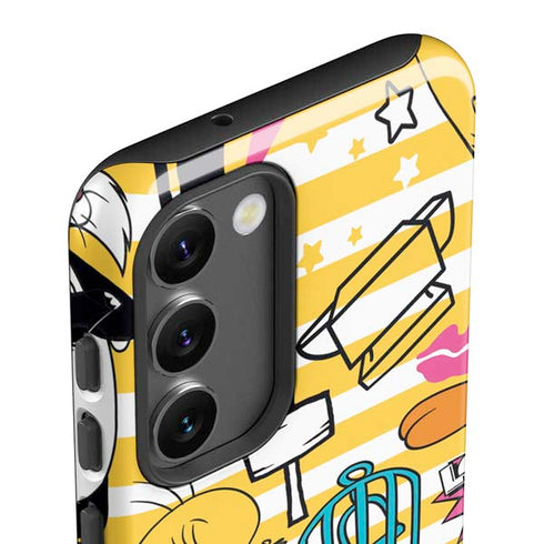 Looney Tunes Tweety and Sylvester Striped Patches Galaxy S23 Pro Case