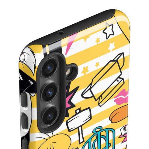 Looney Tunes Tweety and Sylvester Striped Patches Galaxy S24 Impact Case