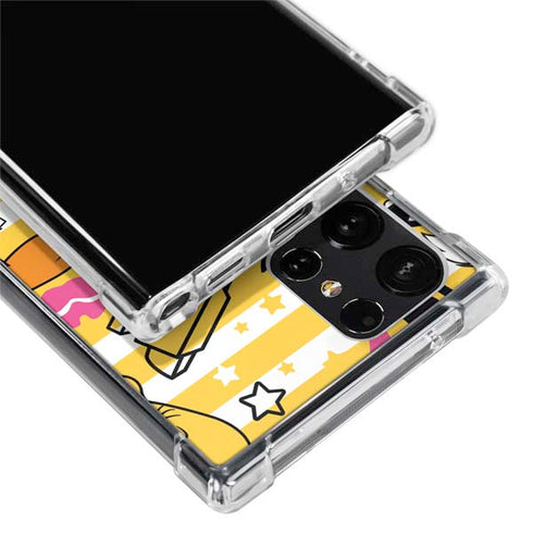 Looney Tunes Tweety and Sylvester Striped Patches Galaxy S24 Ultra Clear Case