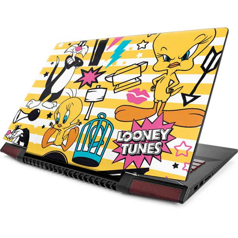 Looney Tunes Tweety and Sylvester Striped Patches Lenovo IdeaPad Skin