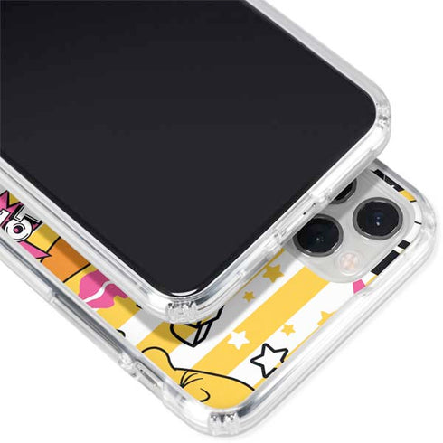 Looney Tunes Tweety and Sylvester Striped Patches iPhone 11 Pro Clear Case