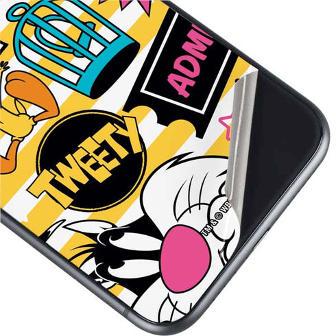 Looney Tunes Tweety and Sylvester Striped Patches iPhone 11 Skin