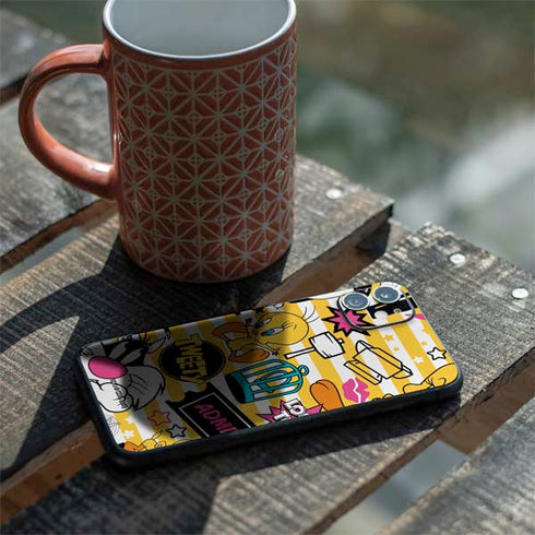 Looney Tunes Tweety and Sylvester Striped Patches iPhone 11 Skin