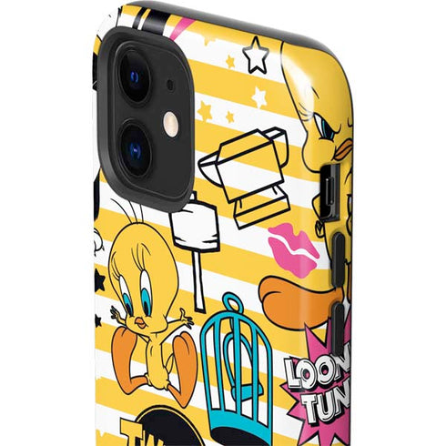 Looney Tunes Tweety and Sylvester Striped Patches iPhone 12 Impact Case